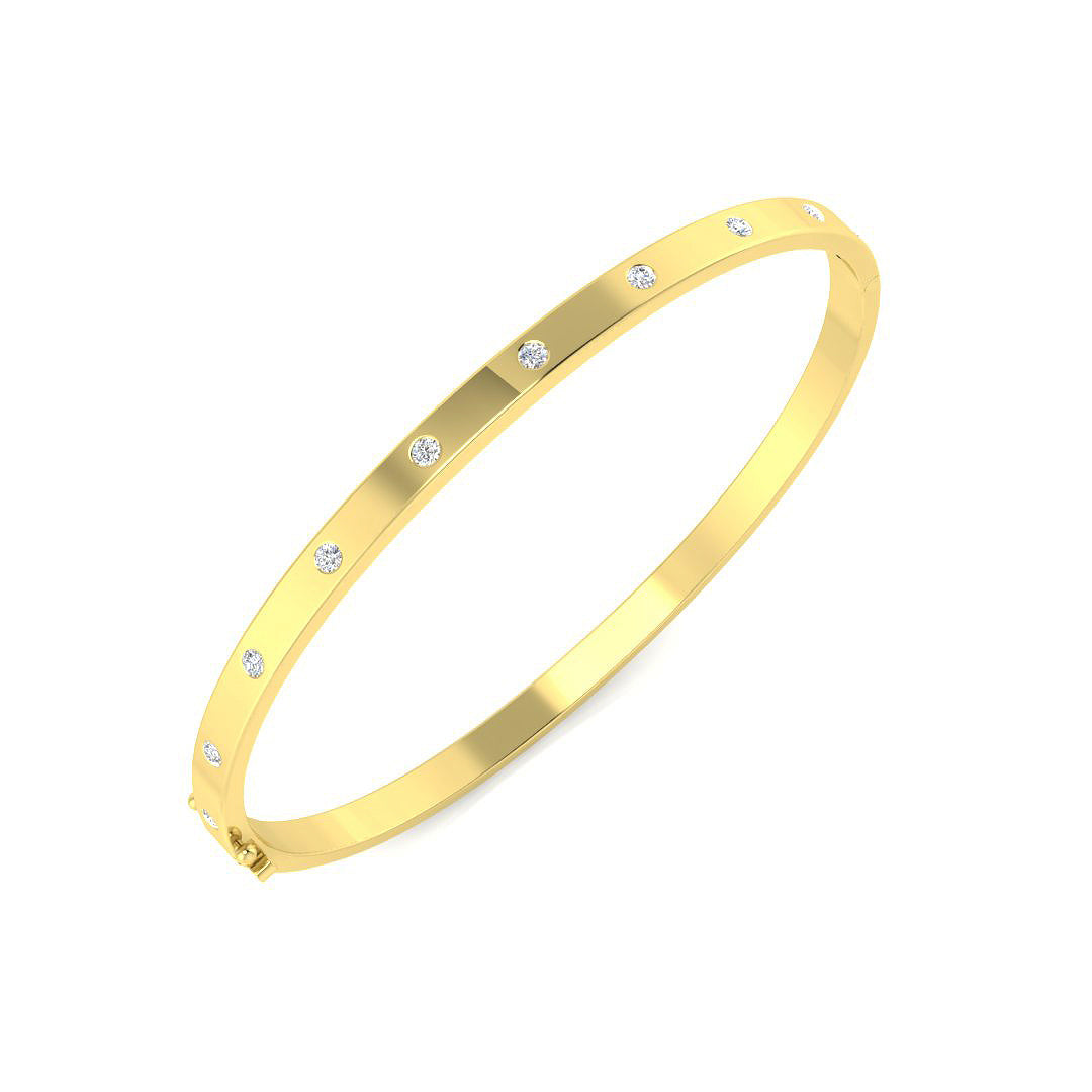 9ct Yellow Gold 0.51ct F VS2 Diamond Bangle