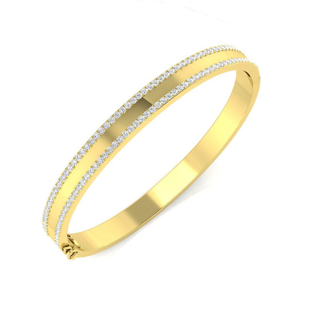 18ct Yellow Gold 1.47ct G SI2 Diamond Bangle