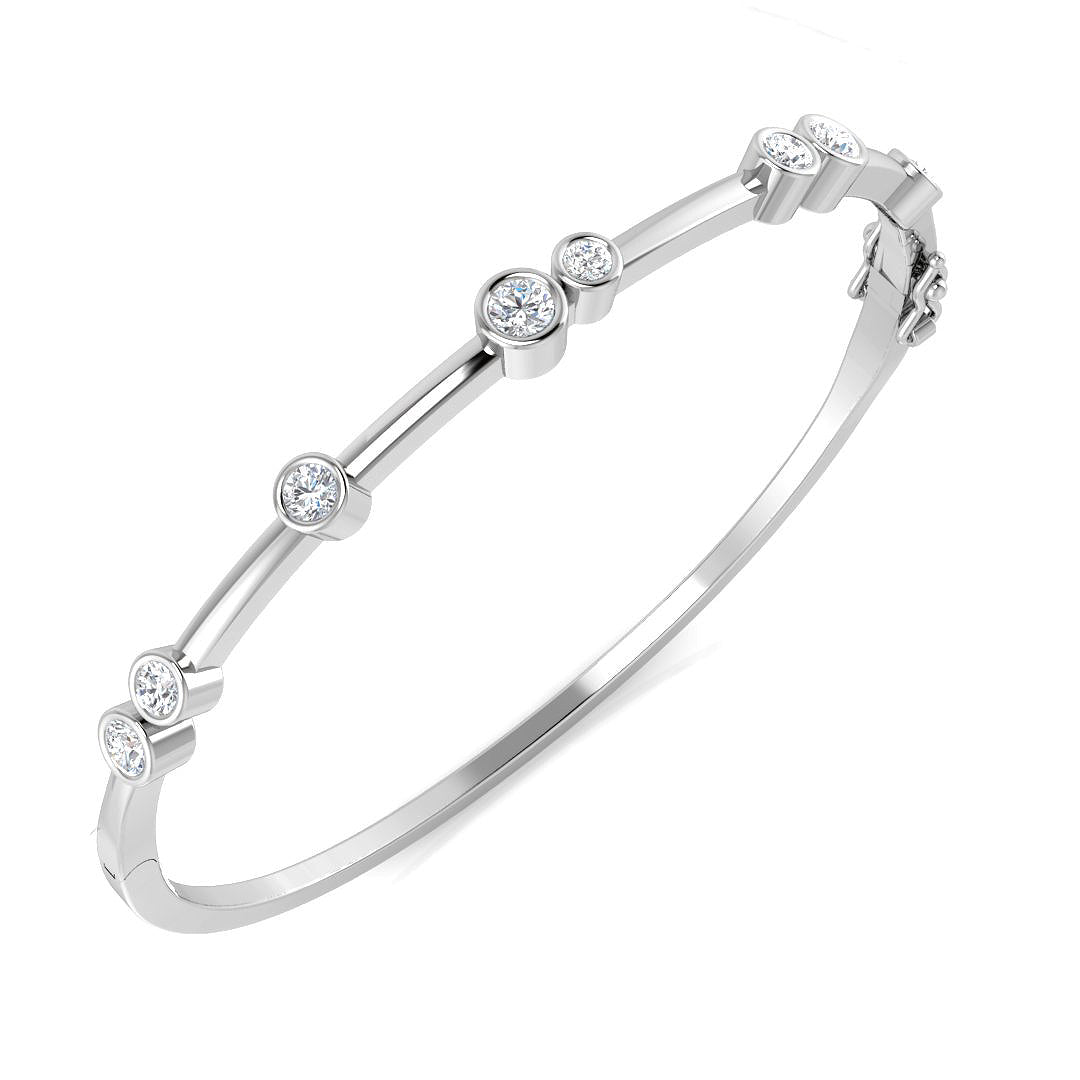9ct White Gold 1.10ct Laboratory Grown CVD Bangle