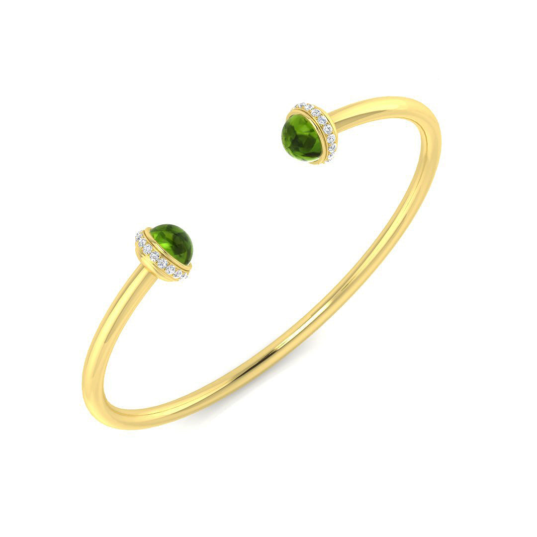 9ct Yellow Gold 2.40ct Peridot Bangle
