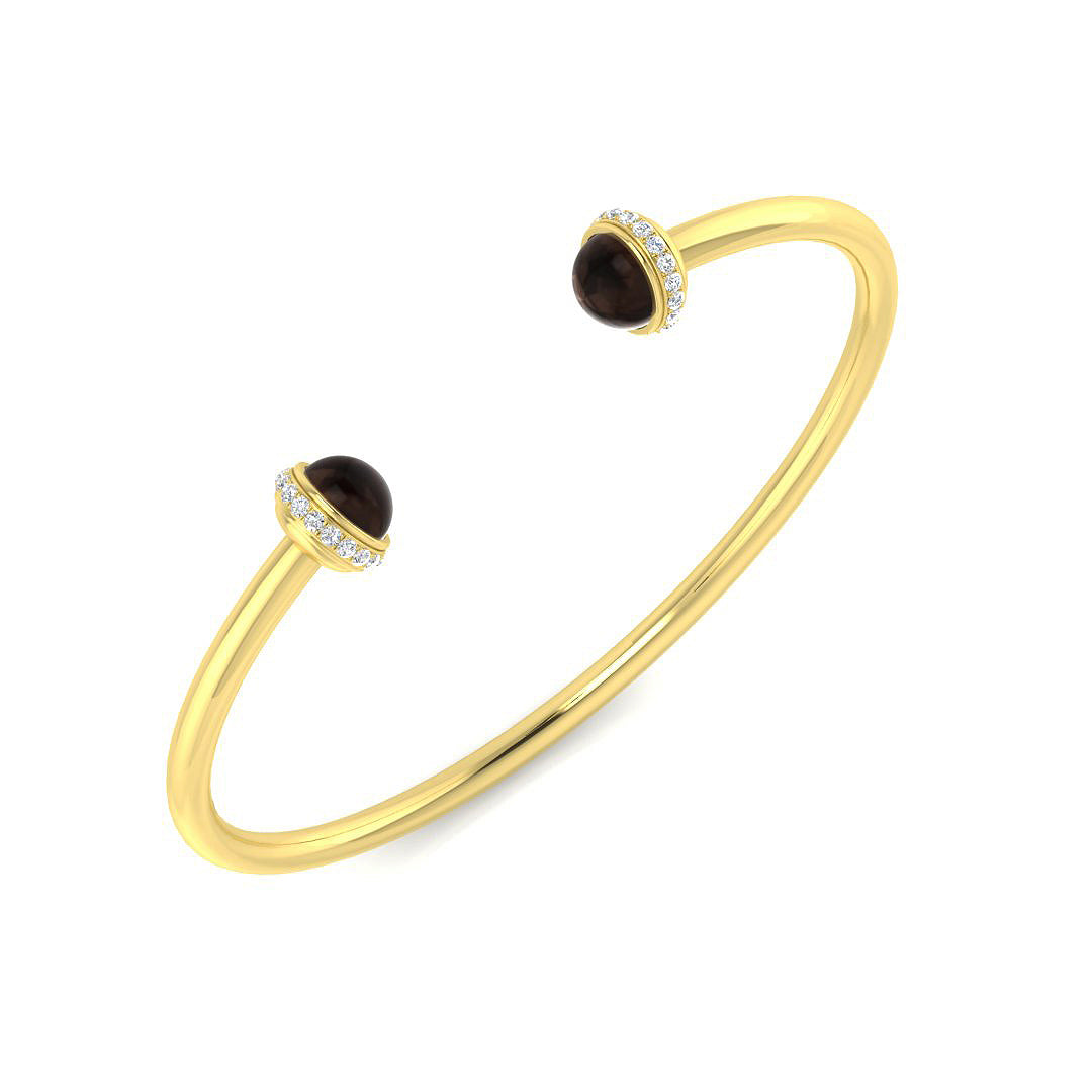 9ct Yellow Gold 2.49ct Smokey Topaz Bangle