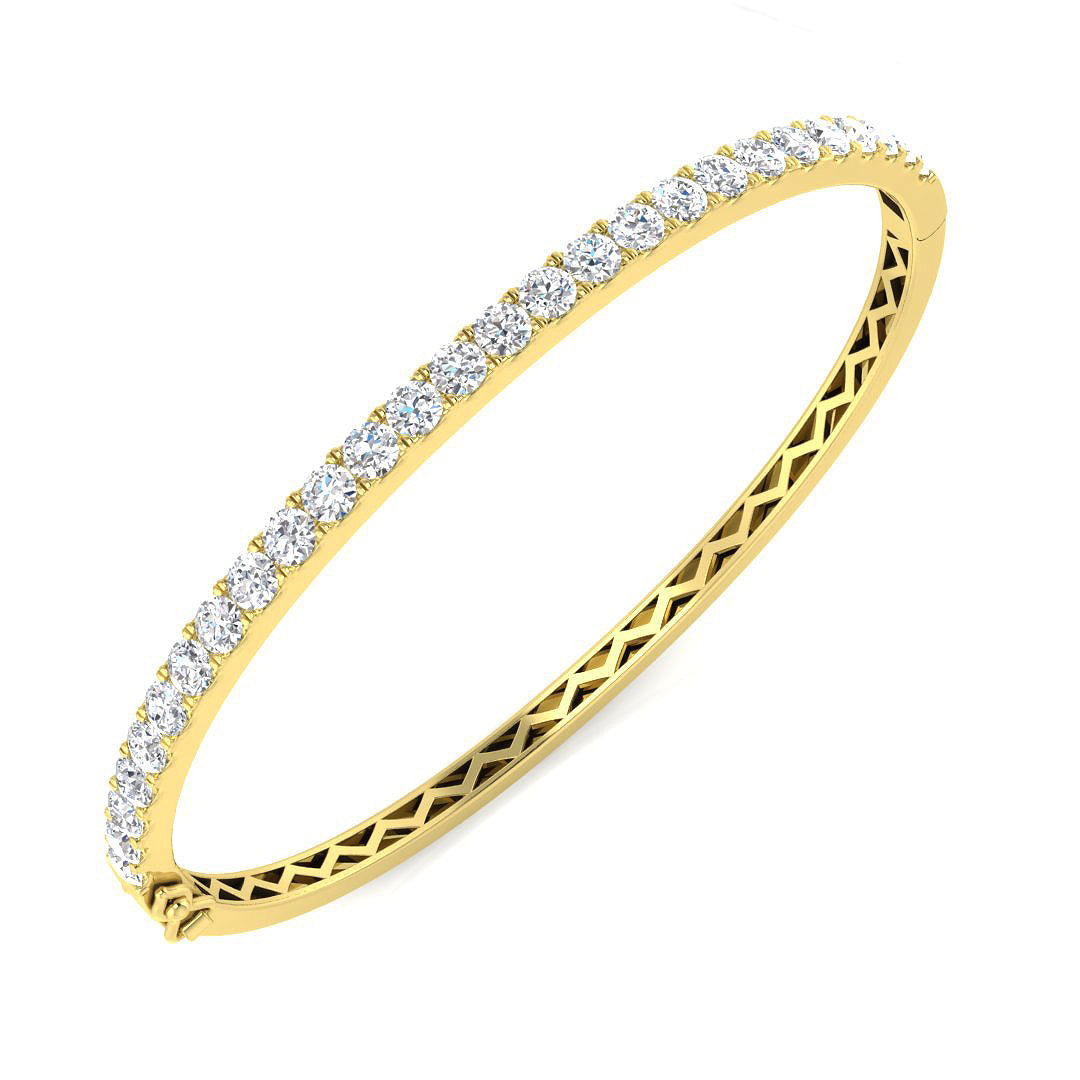 18ct Yellow Gold 3.00ct G SI2 Diamond Bangle