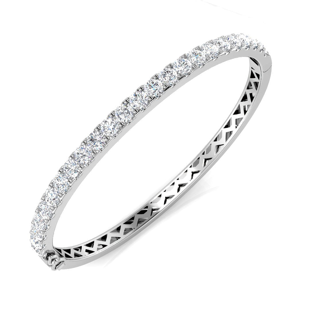 18ct White Gold 4.02ct G SI2 Diamond Bangle