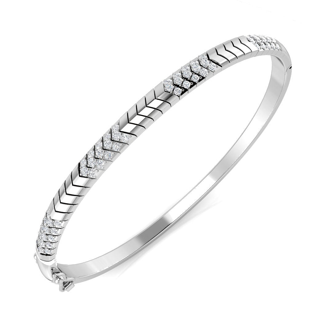 18ct White Gold 0.70ct G SI2 Diamond Bangle