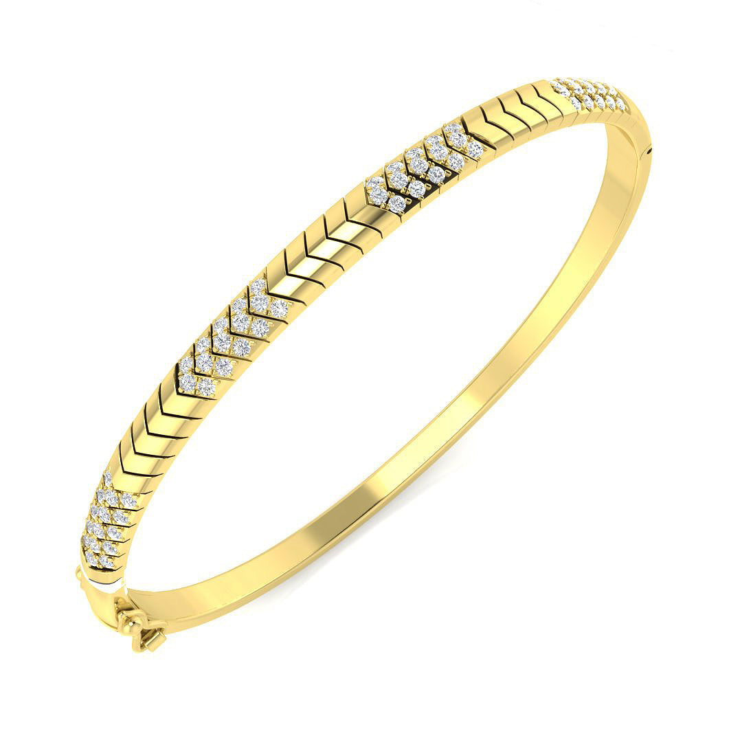 9ct Yellow Gold 0.70ct G SI2 Diamond Bangle