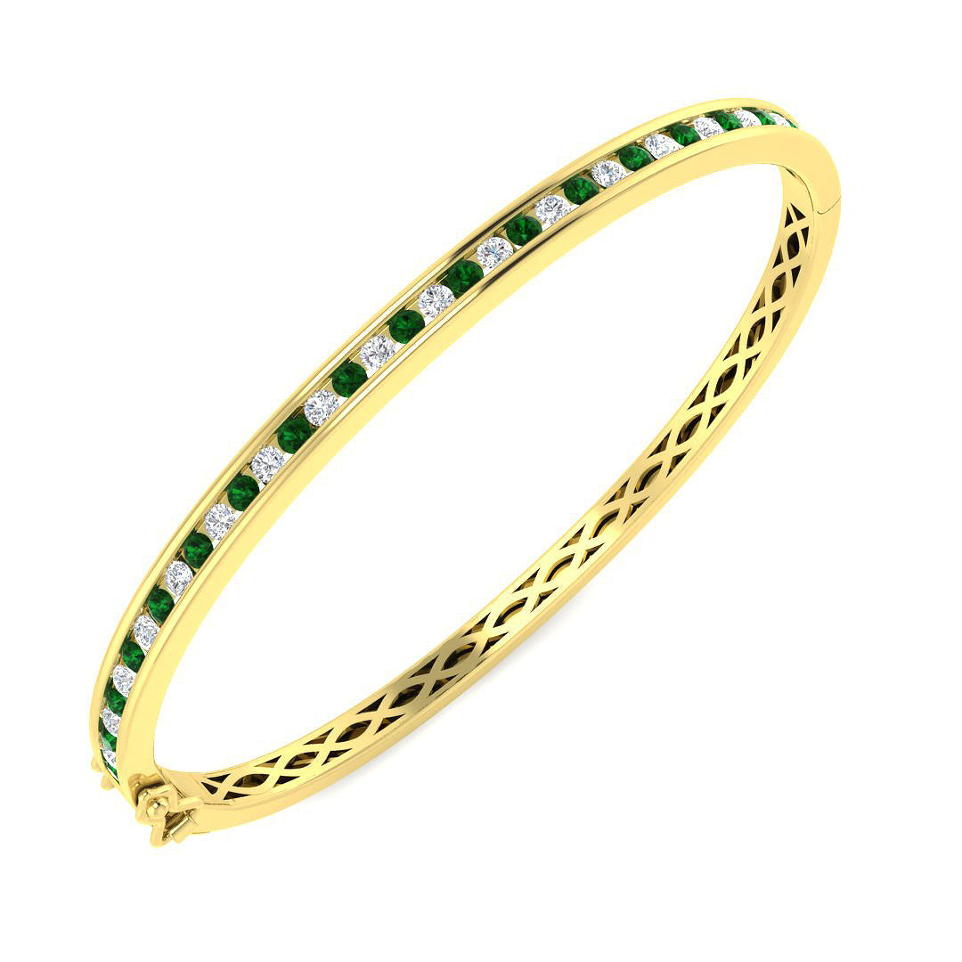 18ct Yellow Gold 1.62ct G SI2 Diamond Bangle
