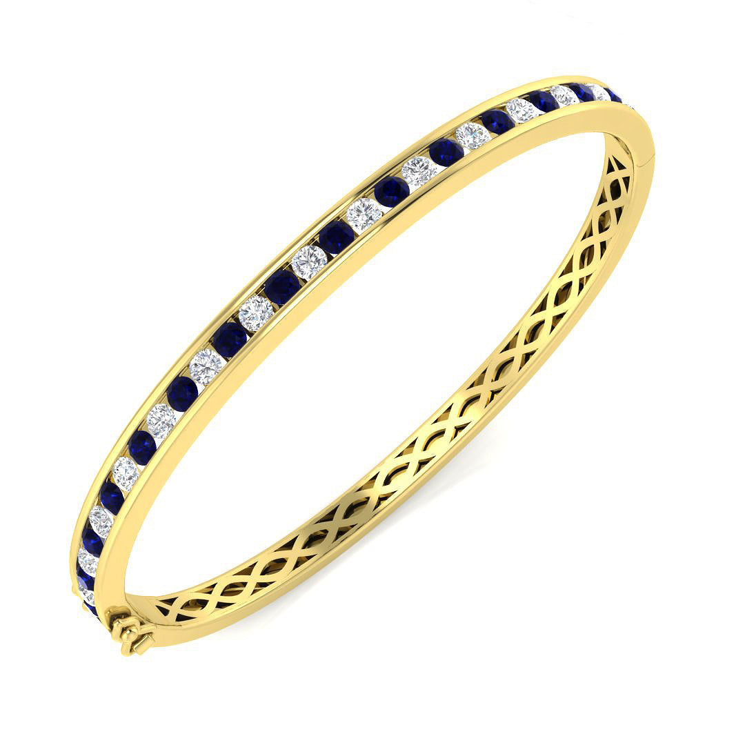 18ct Yellow Gold 2.75ct G SI2 Diamond Bangle
