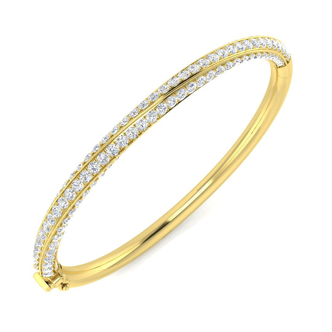 18ct Yellow Gold 4.50ct G SI1 Diamond Bangle