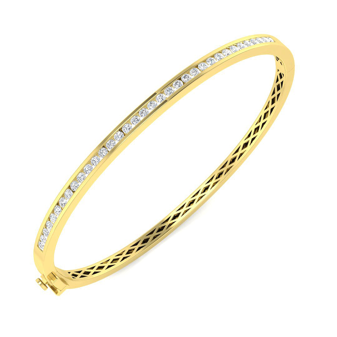 9ct Yellow Gold 0.75ct G I1 Diamond Bangle
