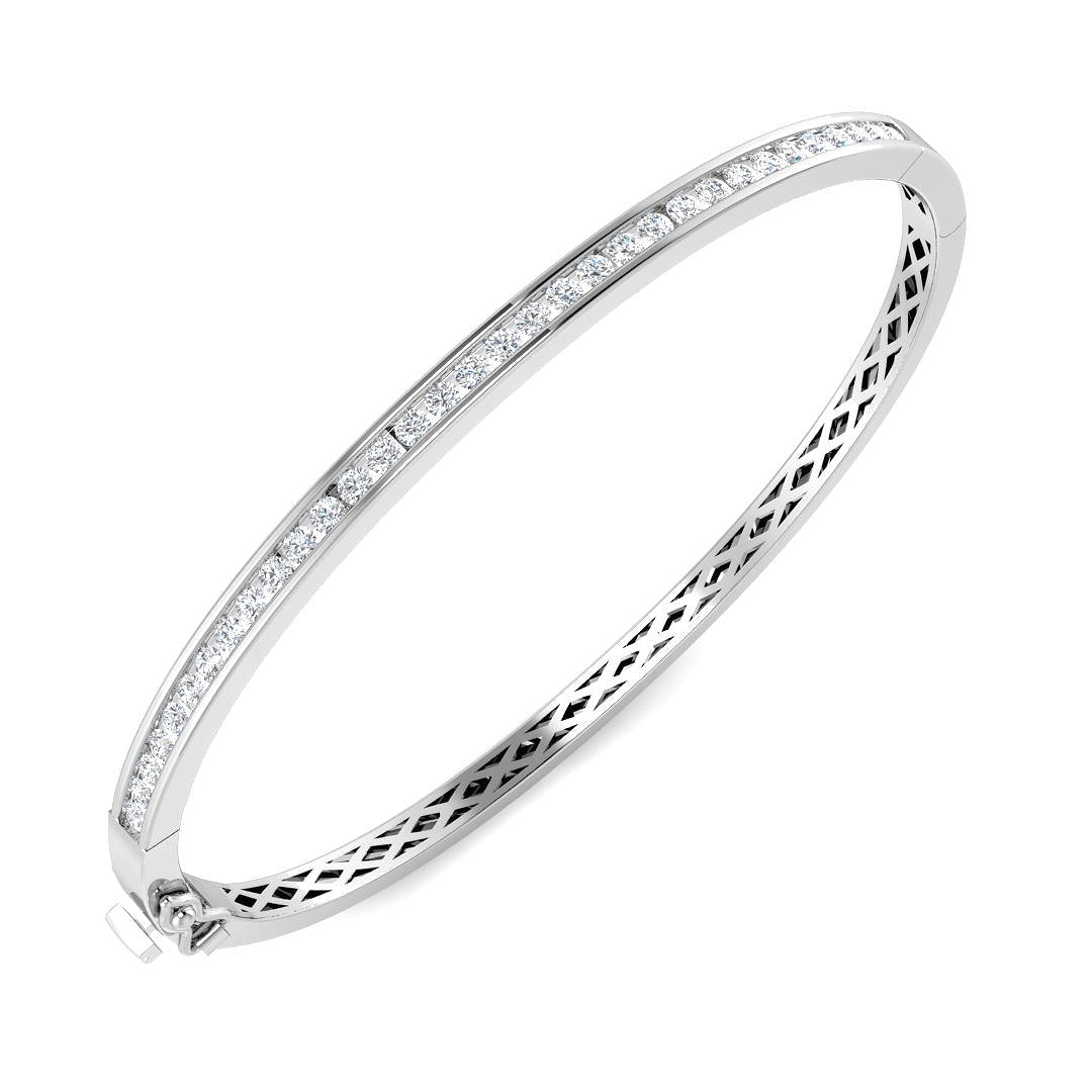 9ct White Gold 1.00ct G I1 Diamond Bangle