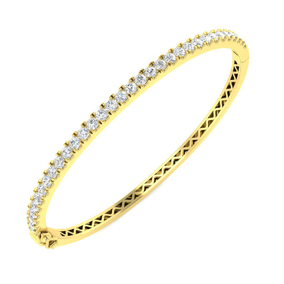 9ct Yellow Gold 2.02ct Laboratory Grown CVD Bangle