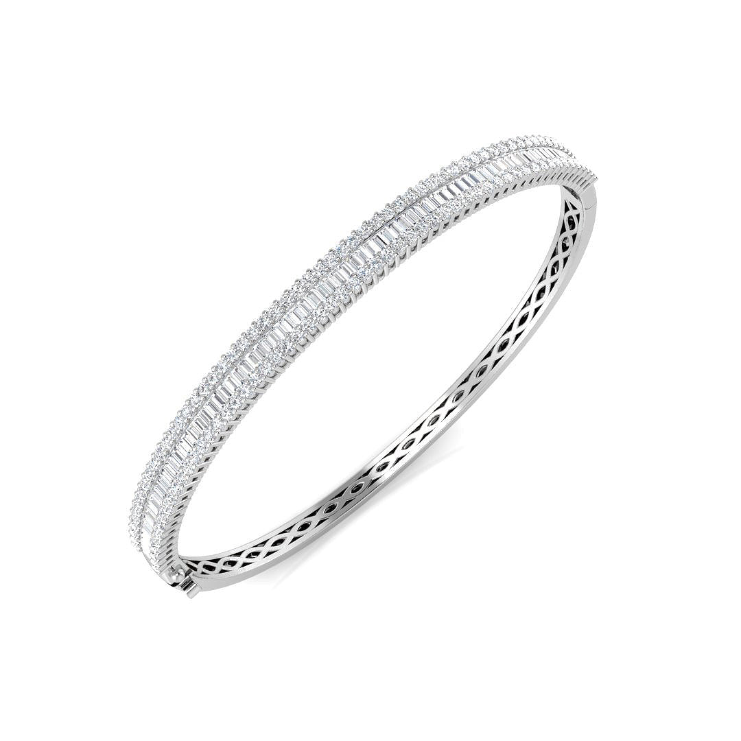 9ct White Gold 2.58ct G SI2 Diamond Bangle
