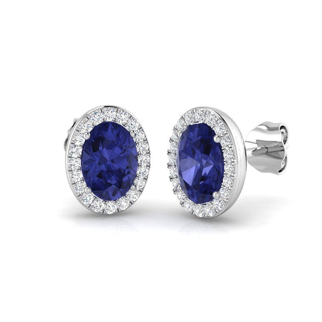 9ct White Gold 1.59ct Tanzanite Earrings