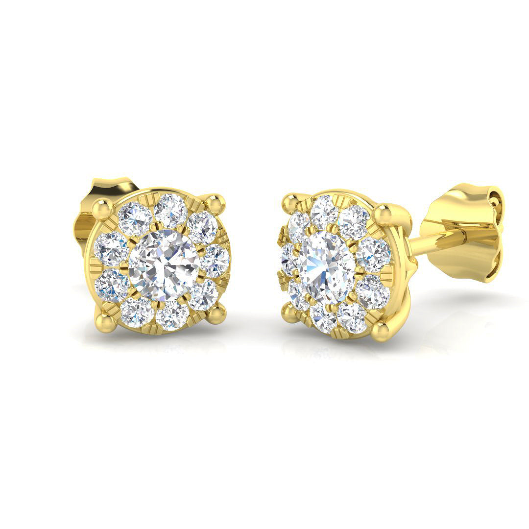 9ct Yellow Gold 0.56ct G I1 Diamond Earrings