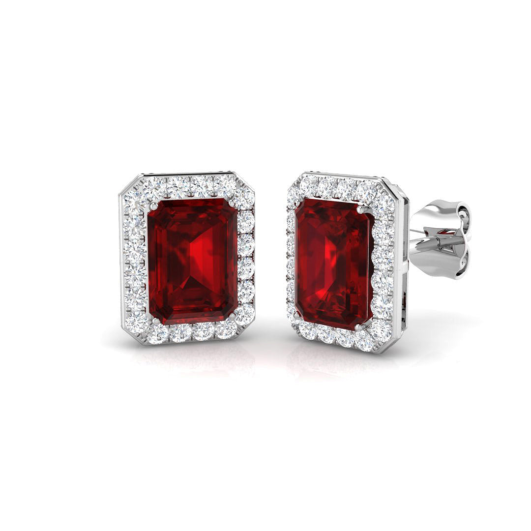 18ct White Gold 2.34ct Ruby Earrings