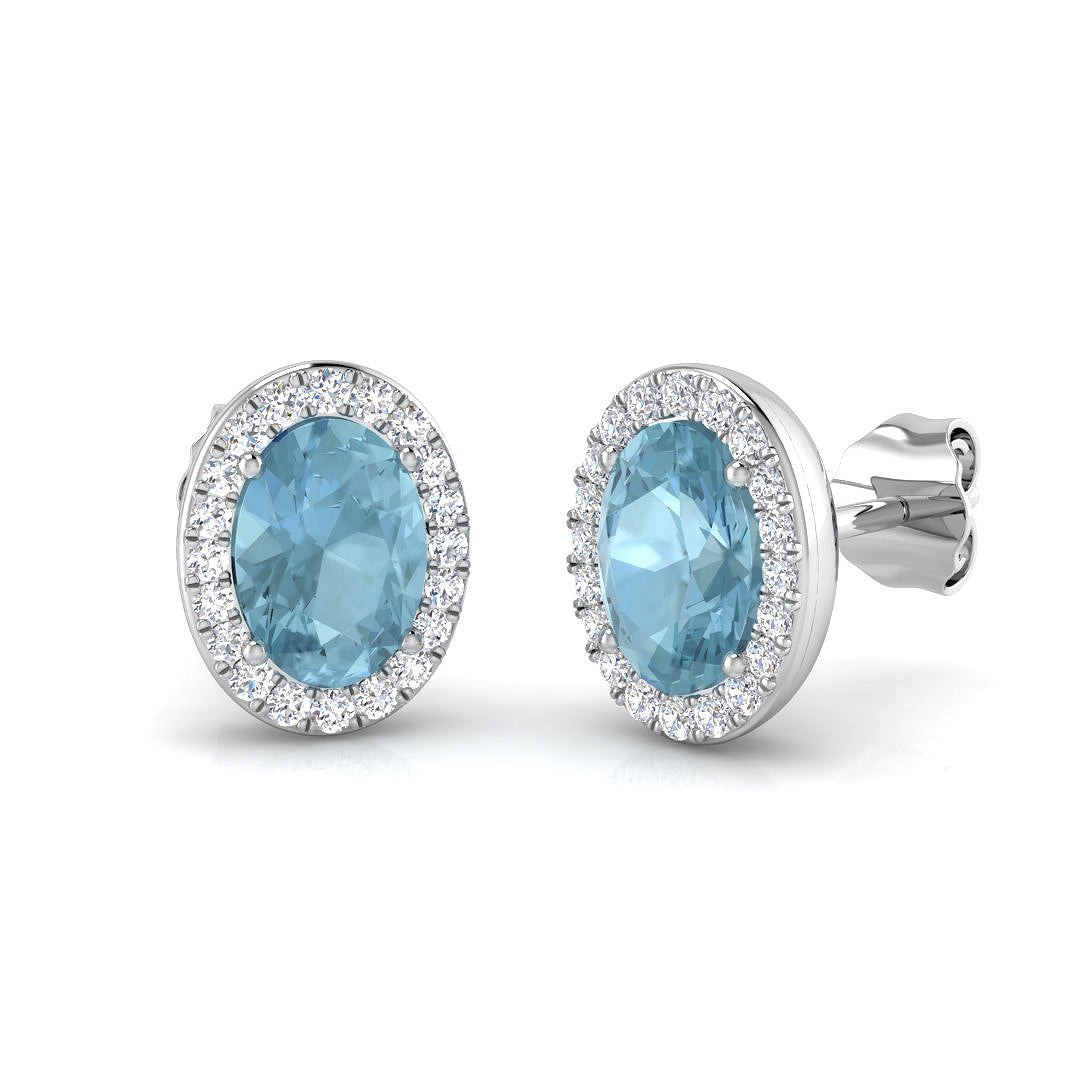 9ct White Gold 1.70ct Aquamarine Earrings
