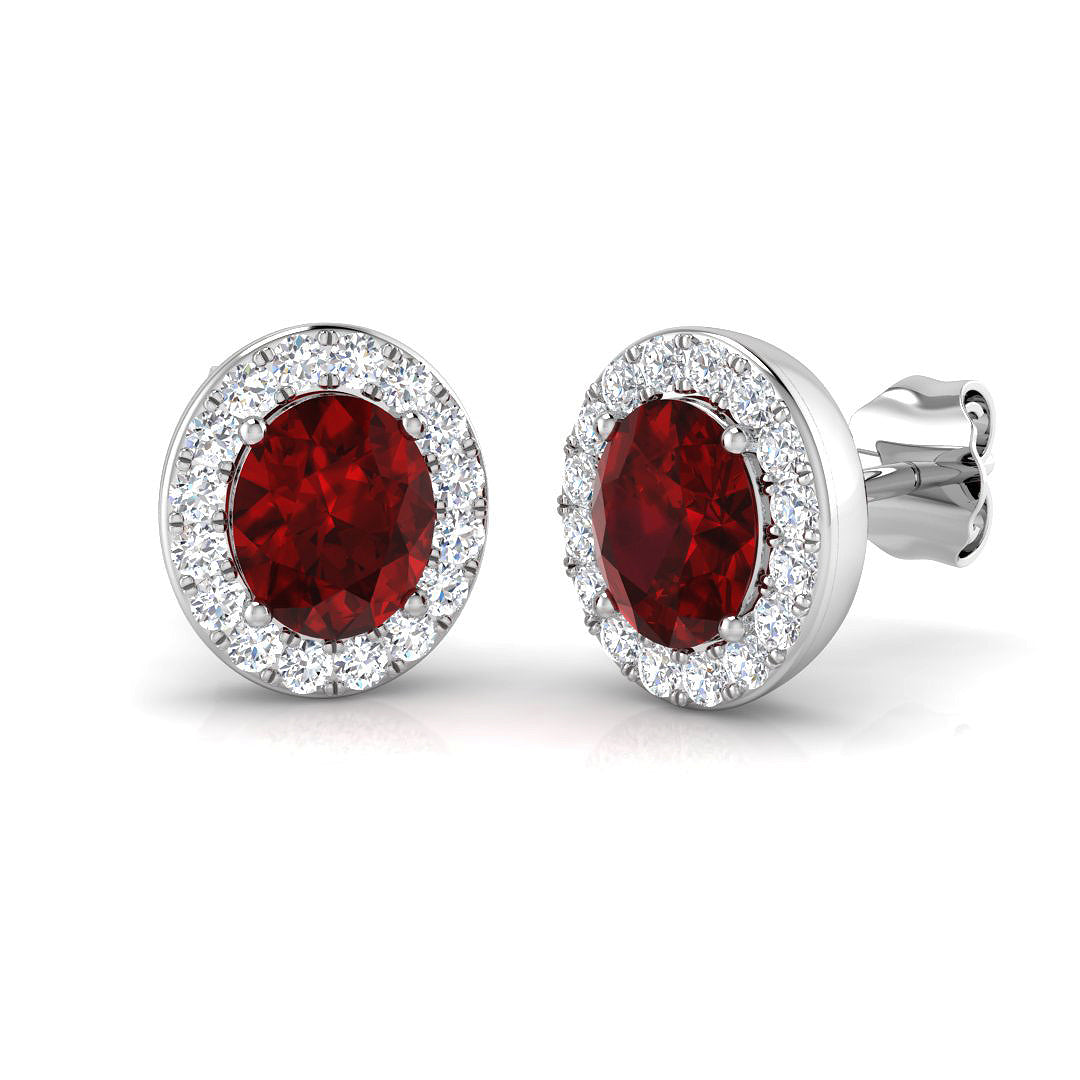 18ct White Gold 1.99ct Ruby Earrings