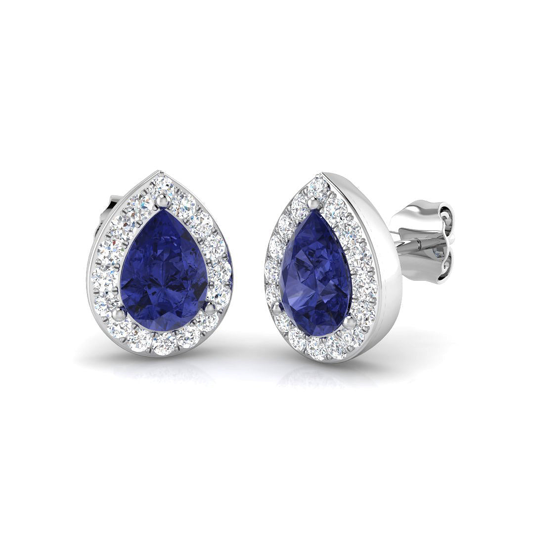 9ct White Gold 1.57ct Tanzanite Earrings