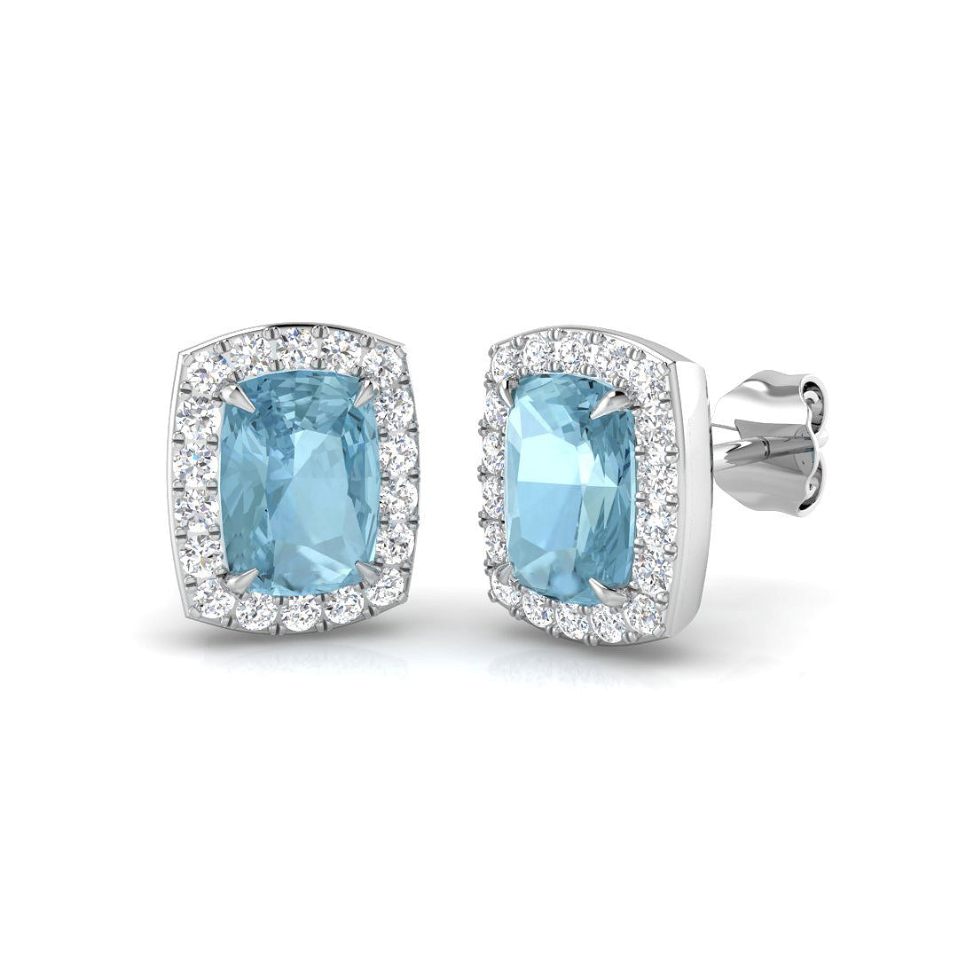 9ct White Gold 1.94ct Aquamarine Earrings