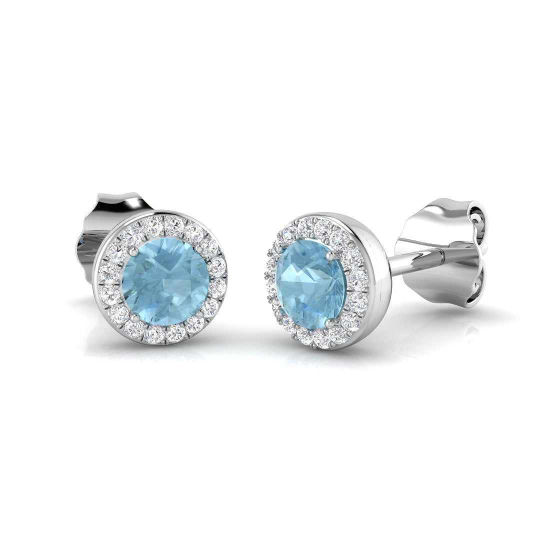 18ct White Gold 0.54ct Aquamarine Earrings