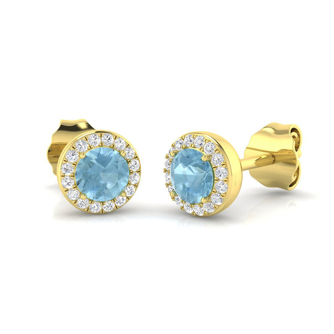 18ct Yellow Gold 0.54ct Aquamarine Earrings
