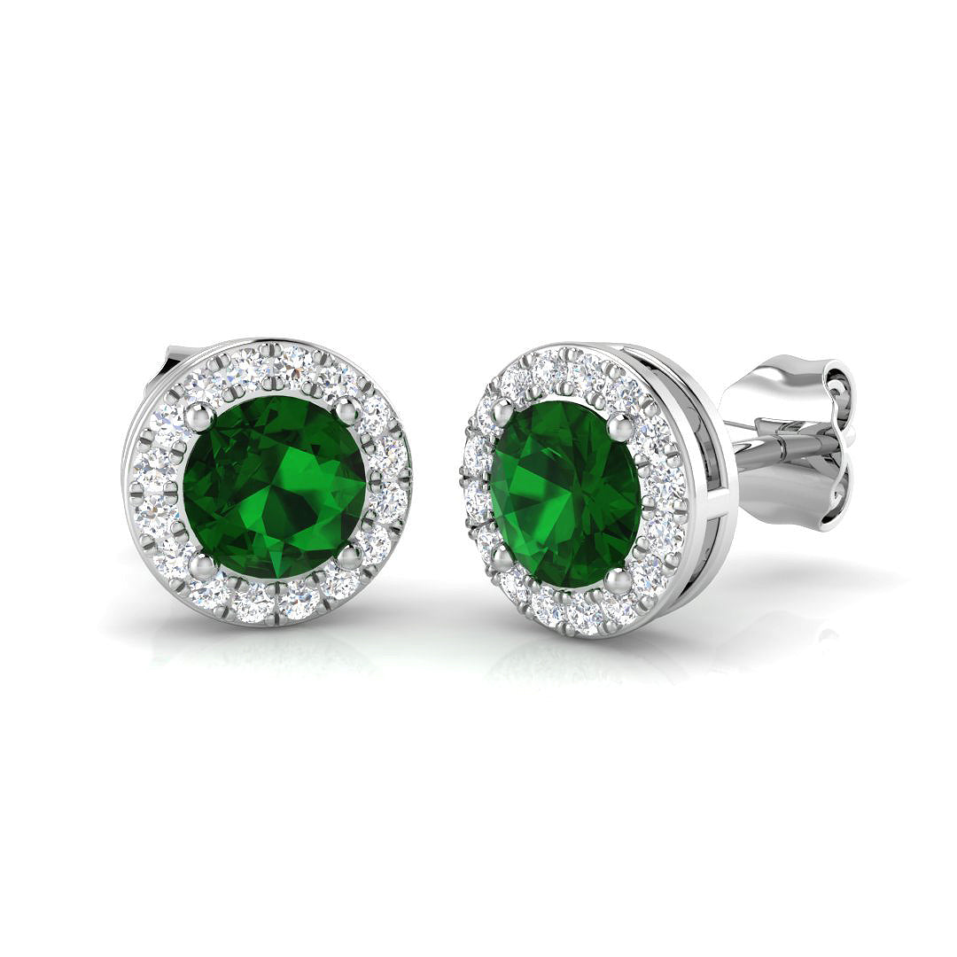 18ct White Gold 1.20ct Emerald Earrings