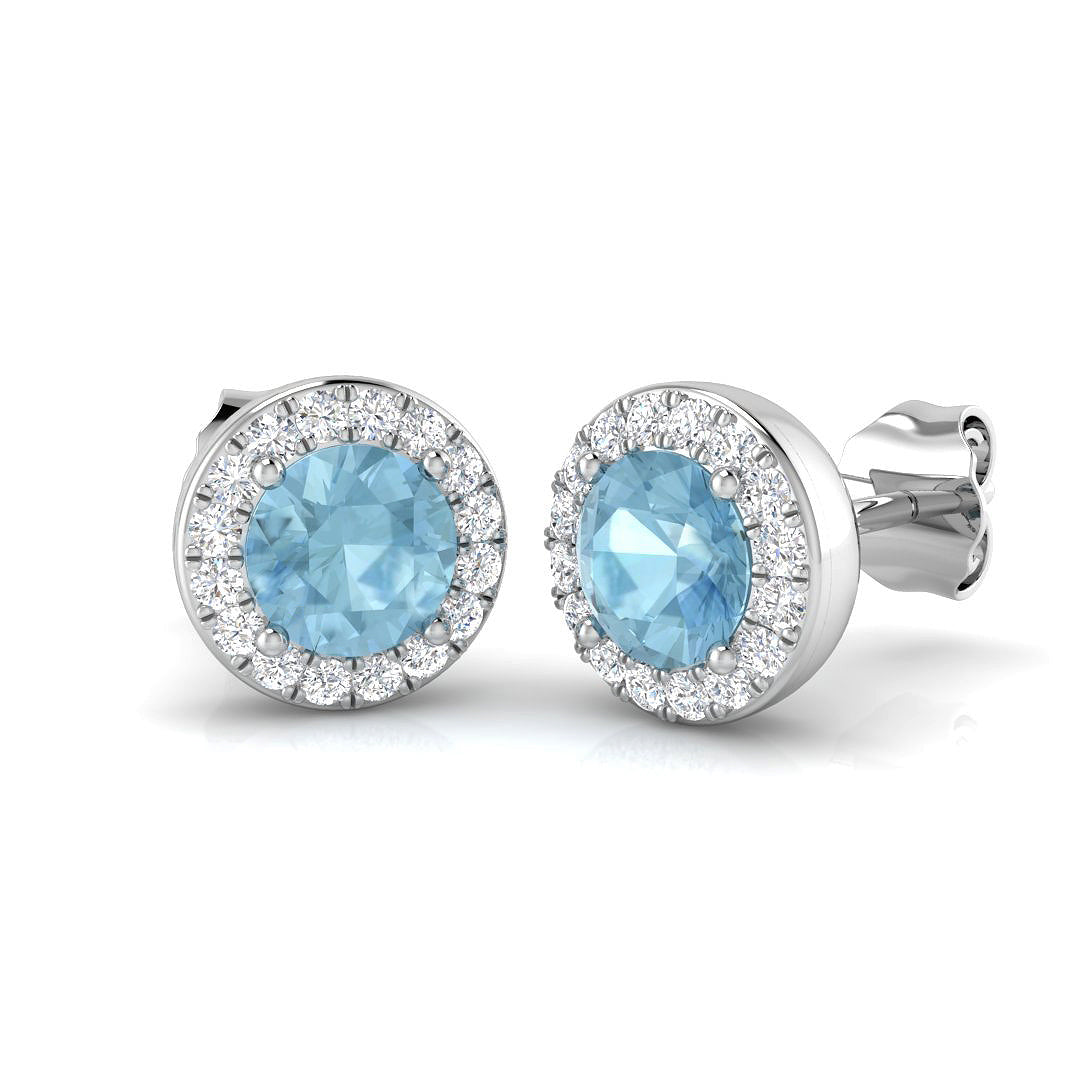9ct White Gold 1.10ct Aquamarine Earrings