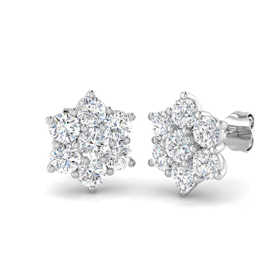 9ct White Gold 2.04ct Laboratory Grown CVD Earrings