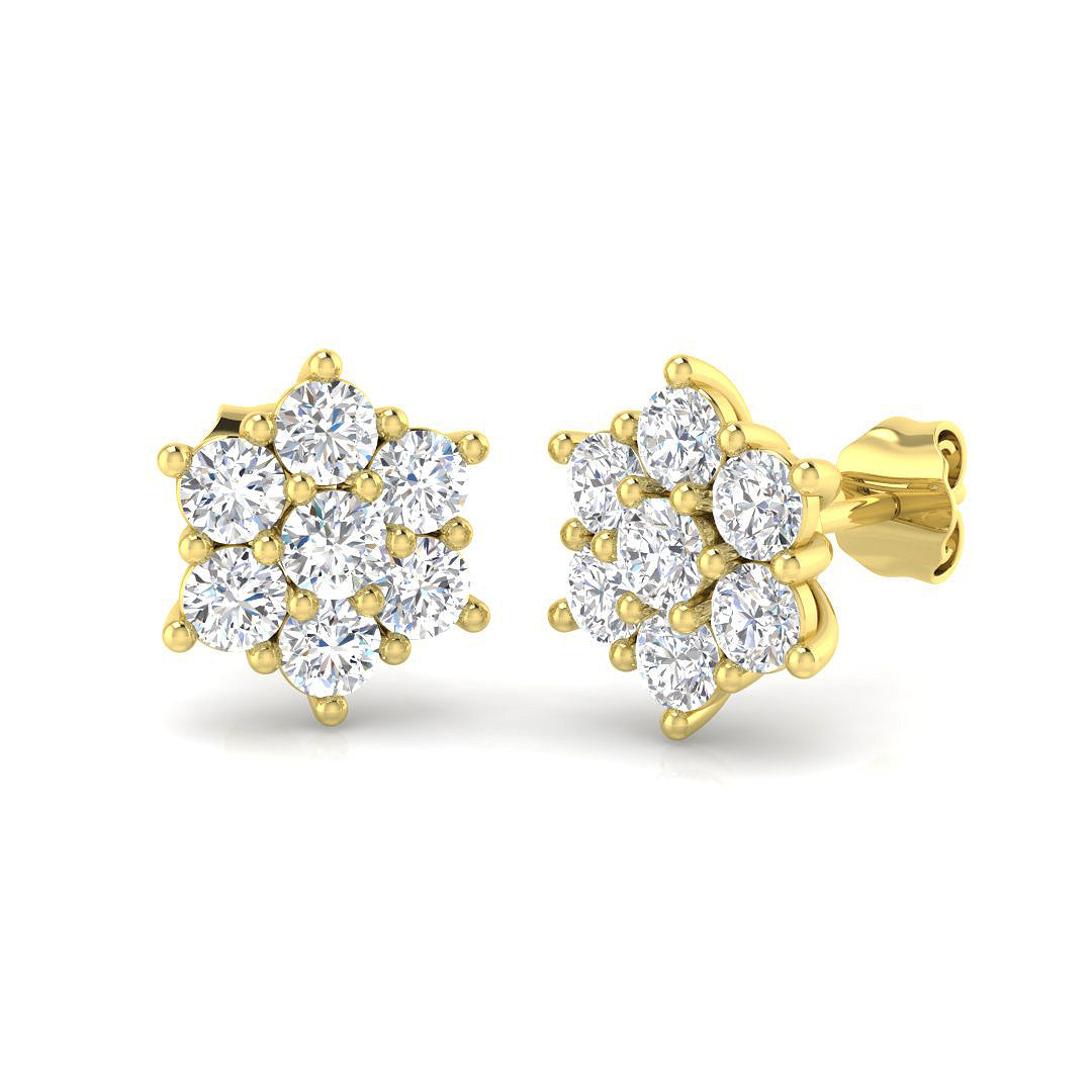 9ct Yellow Gold 1.55ct G I1 Diamond Earrings