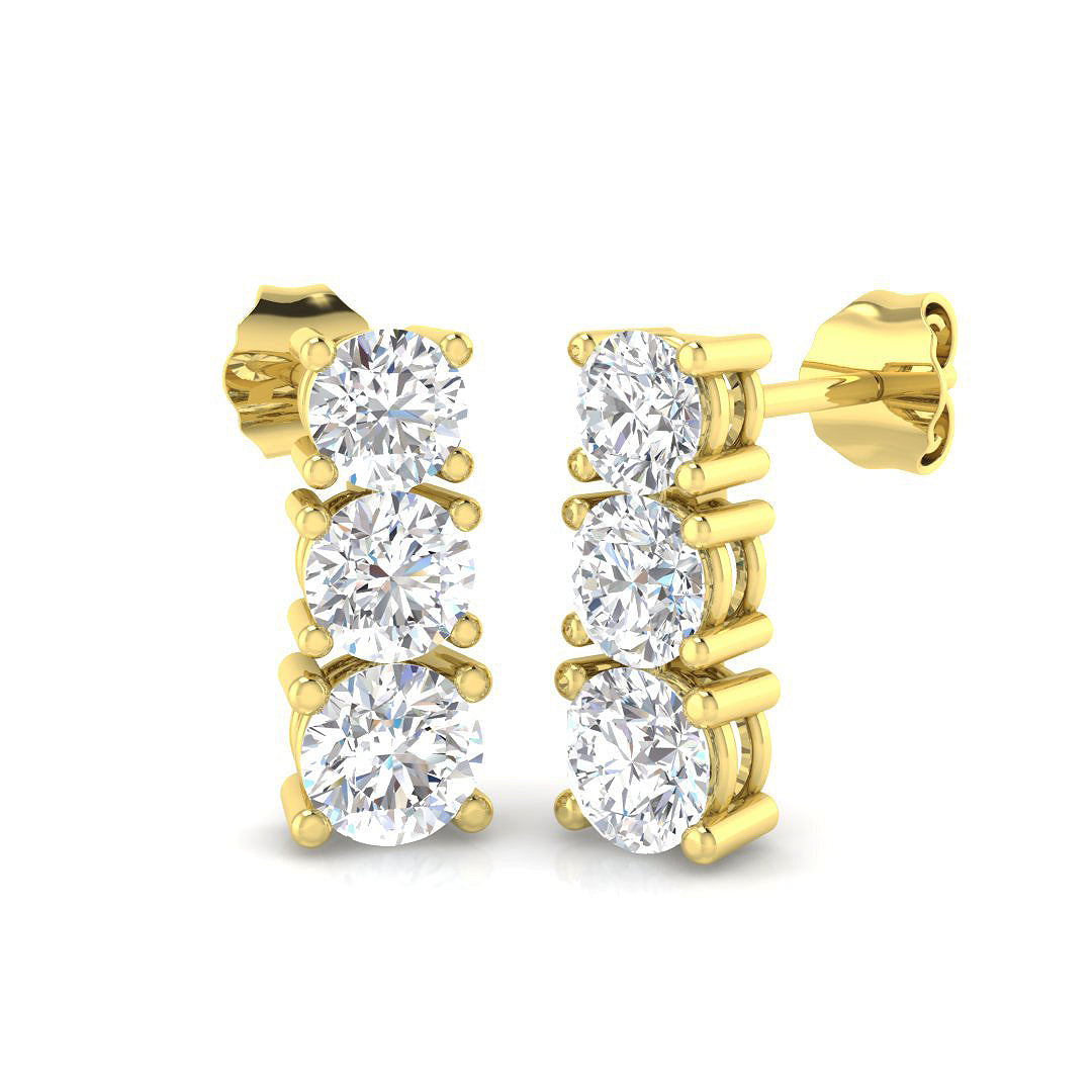9ct Yellow Gold 1.81ct Laboratory Grown CVD Earrings