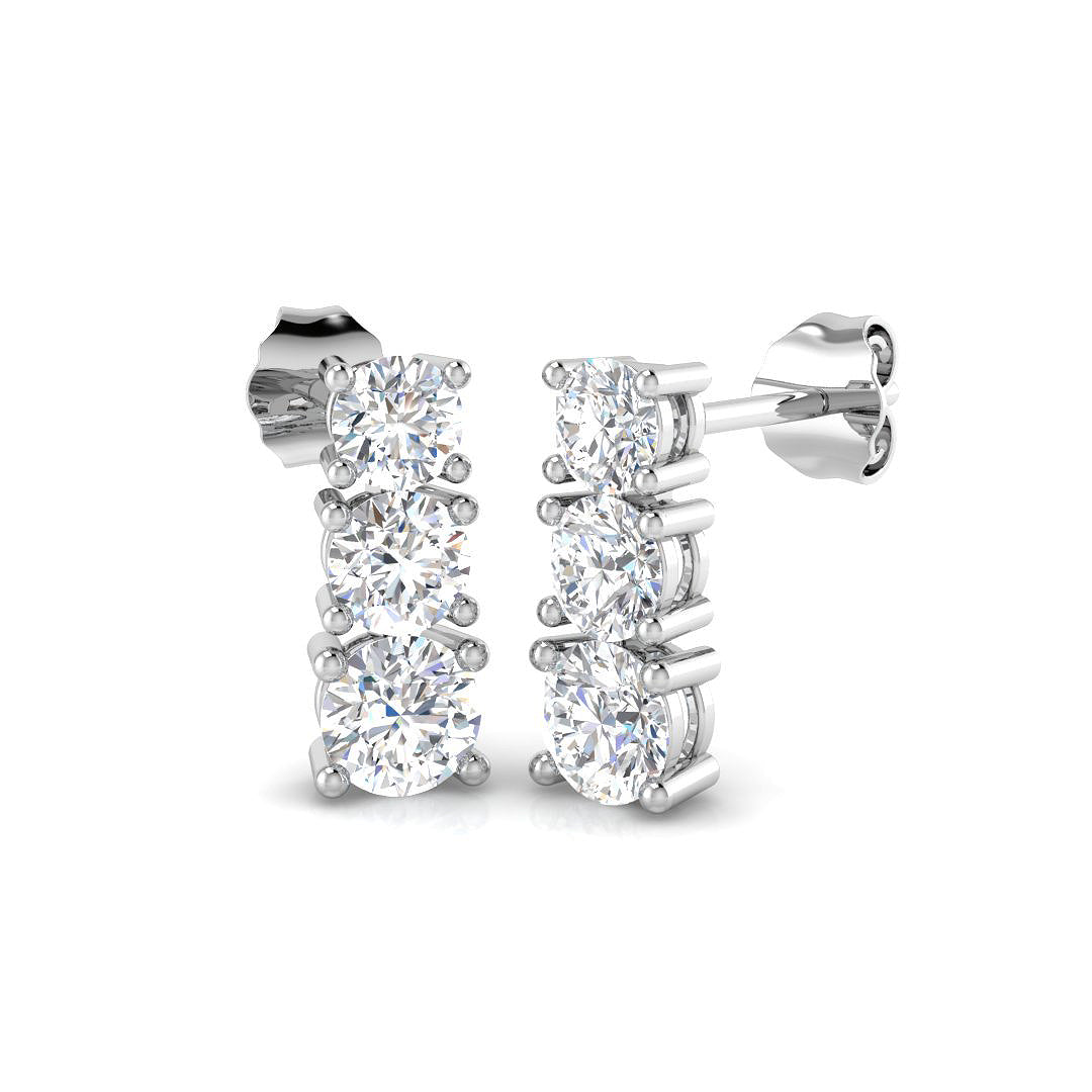 9ct White Gold 1.58ct Laboratory Grown CVD Earrings