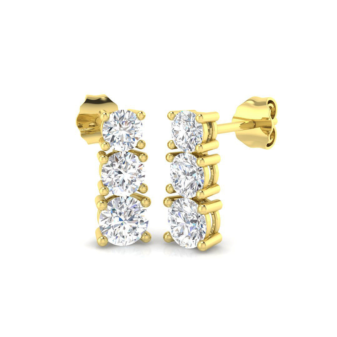 9ct Yellow Gold 1.58ct Laboratory Grown CVD Earrings