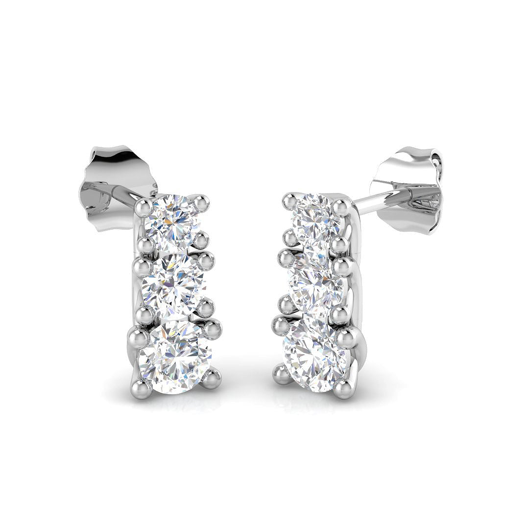 9ct White Gold 1.05ct Laboratory Grown CVD Earrings