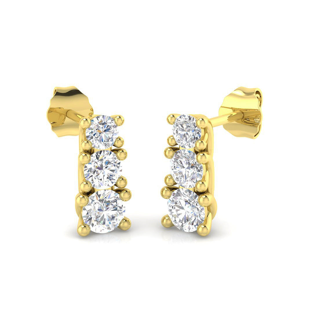 9ct Yellow Gold 1.05ct Laboratory Grown CVD Earrings