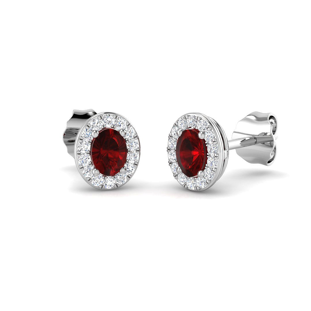 18ct White Gold 0.50ct Ruby Earrings