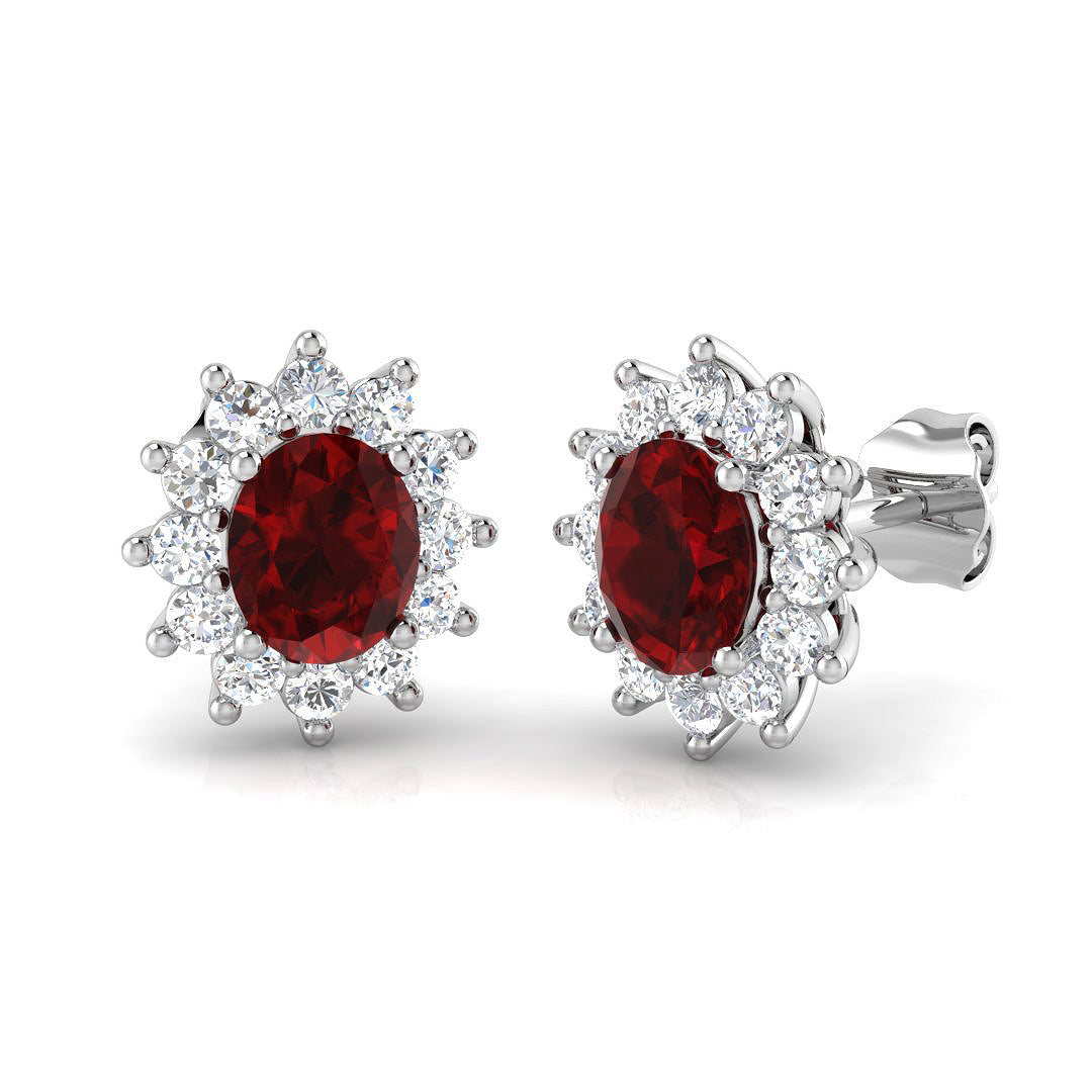 18ct White Gold 1.96ct Ruby Earrings