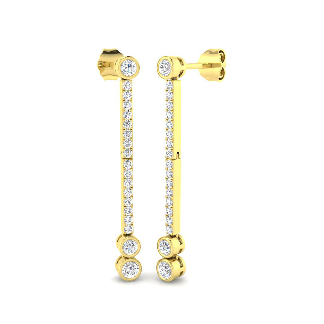 9ct Yellow Gold 0.75ct Laboratory Grown CVD Earrings