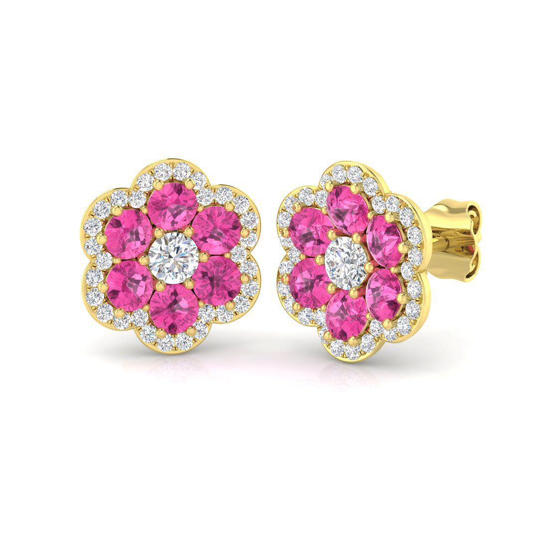 9ct Yellow Gold 1.92ct White Sapphire Earrings