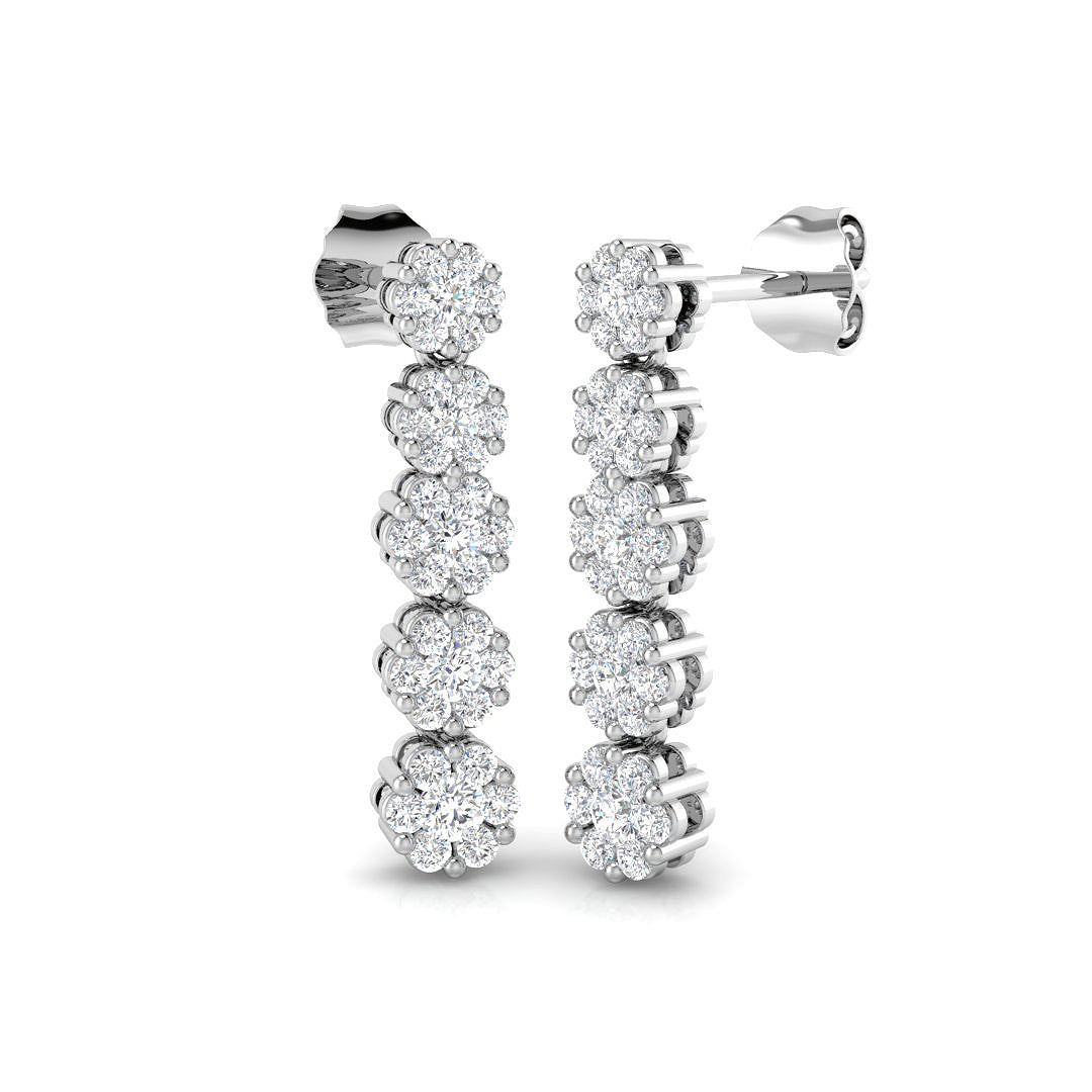 18ct White Gold 0.85ct G SI2 Diamond Earrings