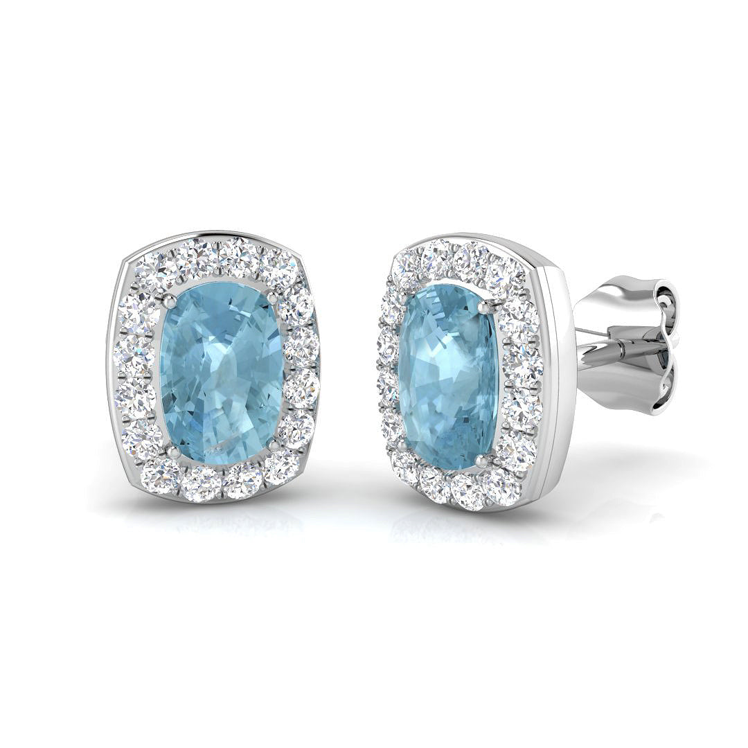 9ct White Gold 1.16ct Aquamarine Earrings