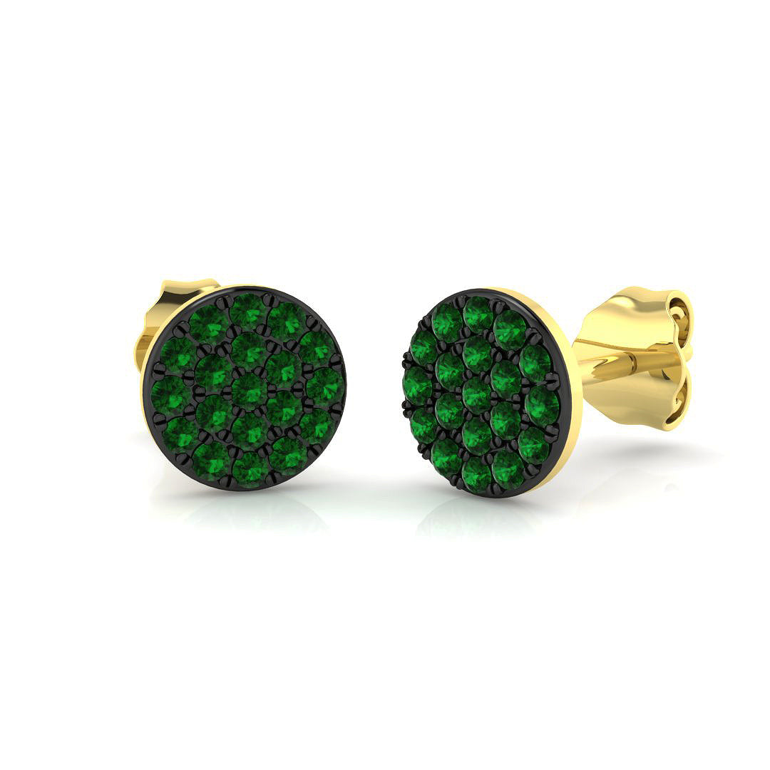 9ct Yellow Gold 0.32ct Green Diamond Earrings