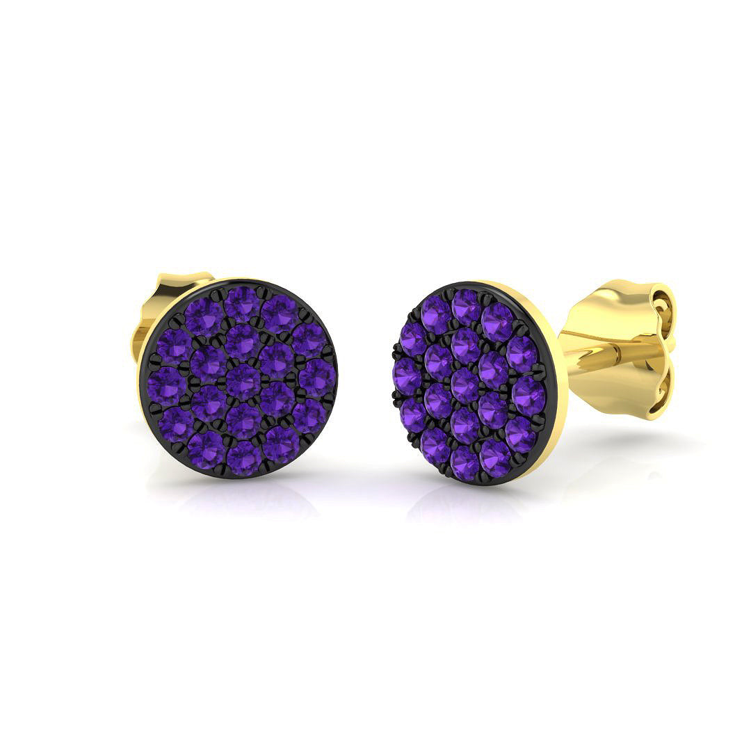 9ct Yellow Gold 0.32ct Purple Diamond Earrings