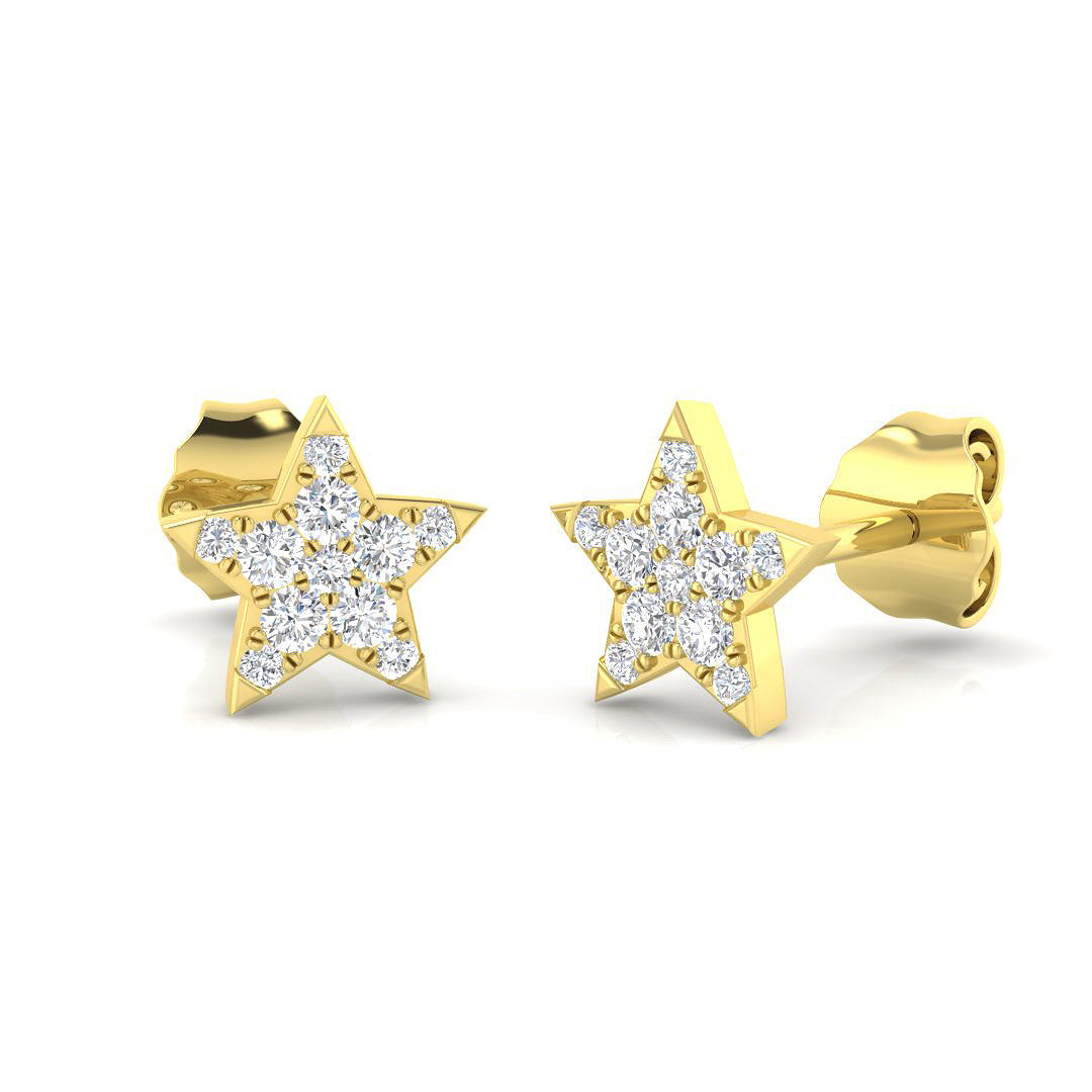 9ct Yellow Gold 0.14ct G SI2 Diamond Earrings