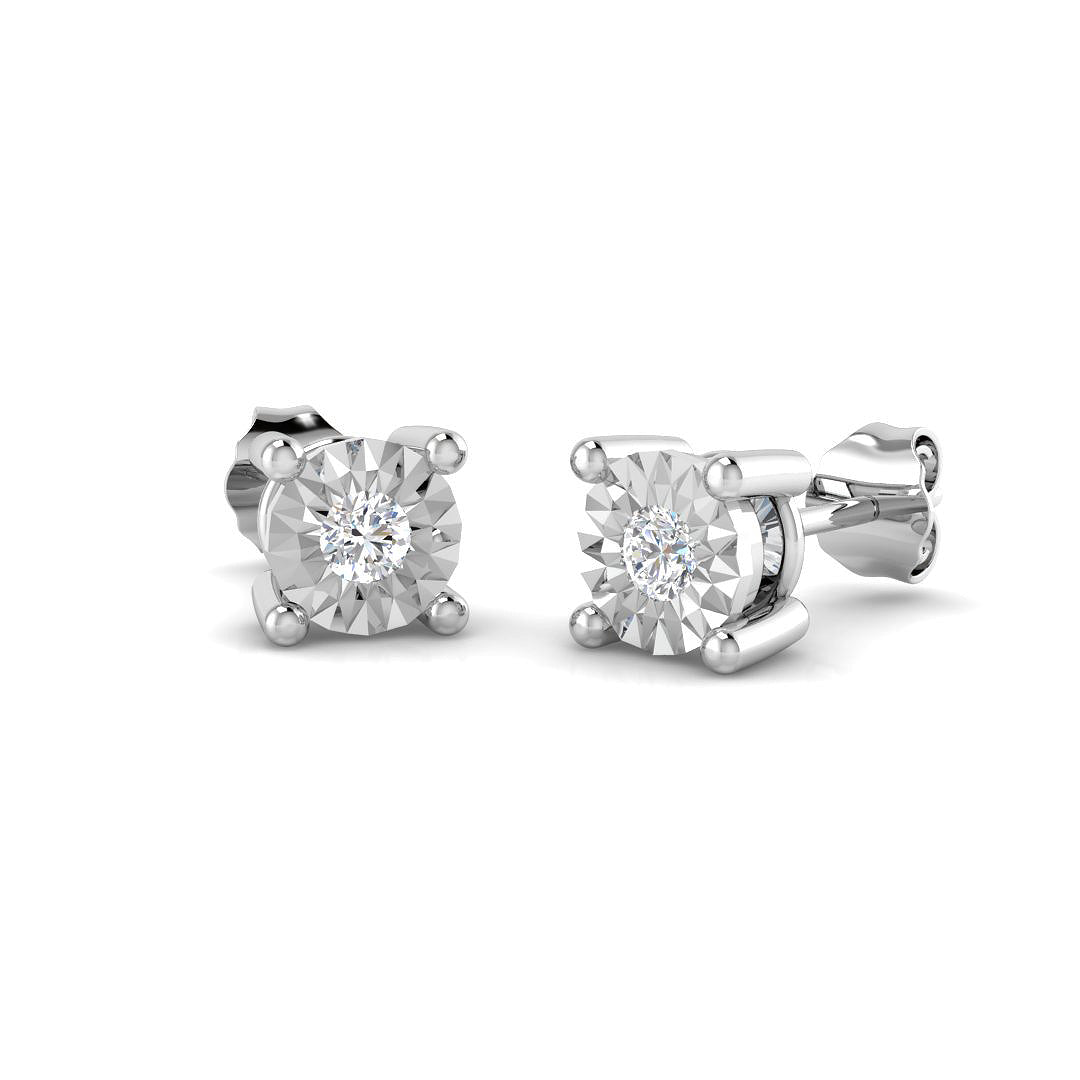 9ct White Gold 0.25ct Laboratory Grown CVD Earrings