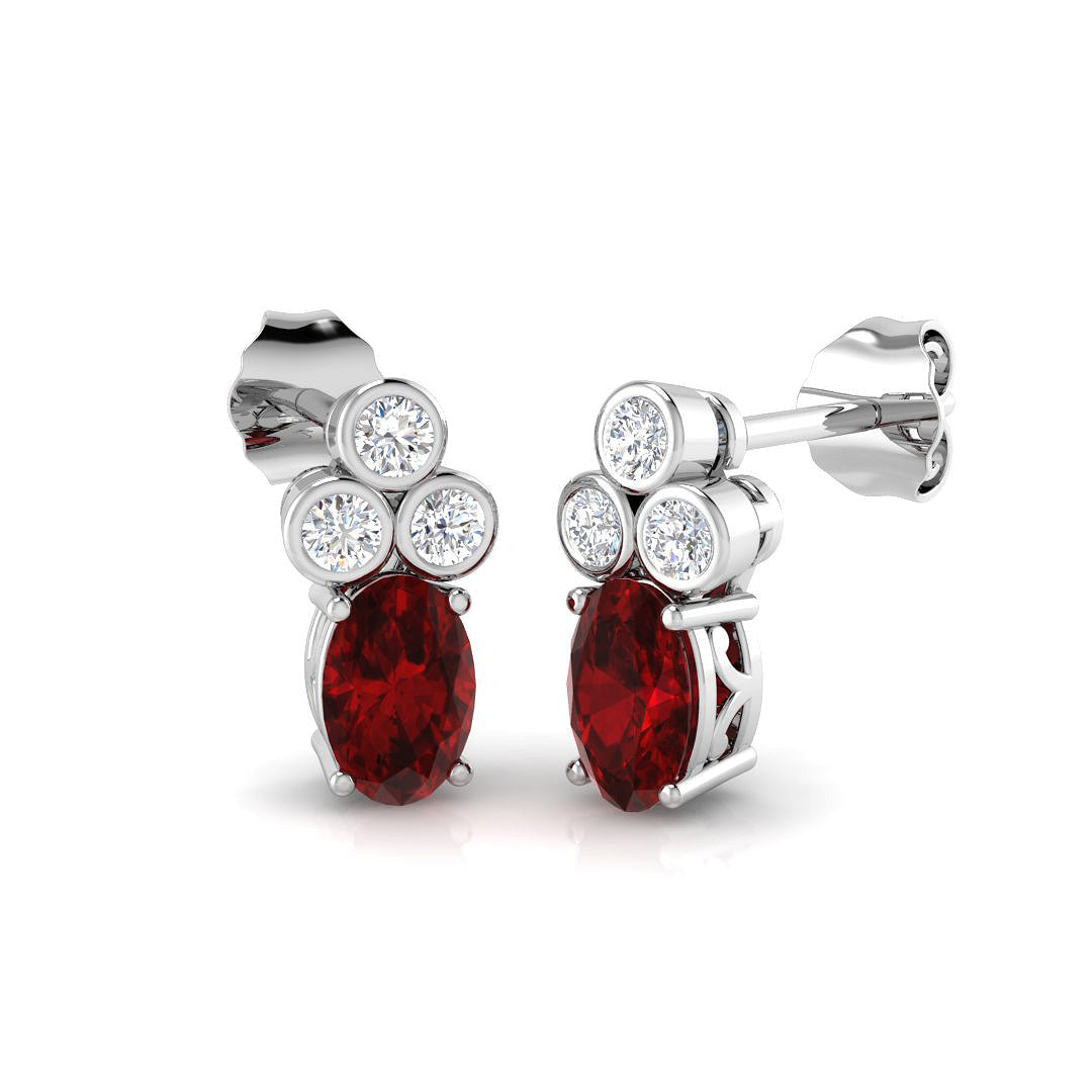 18ct White Gold 1.32ct Ruby Earrings