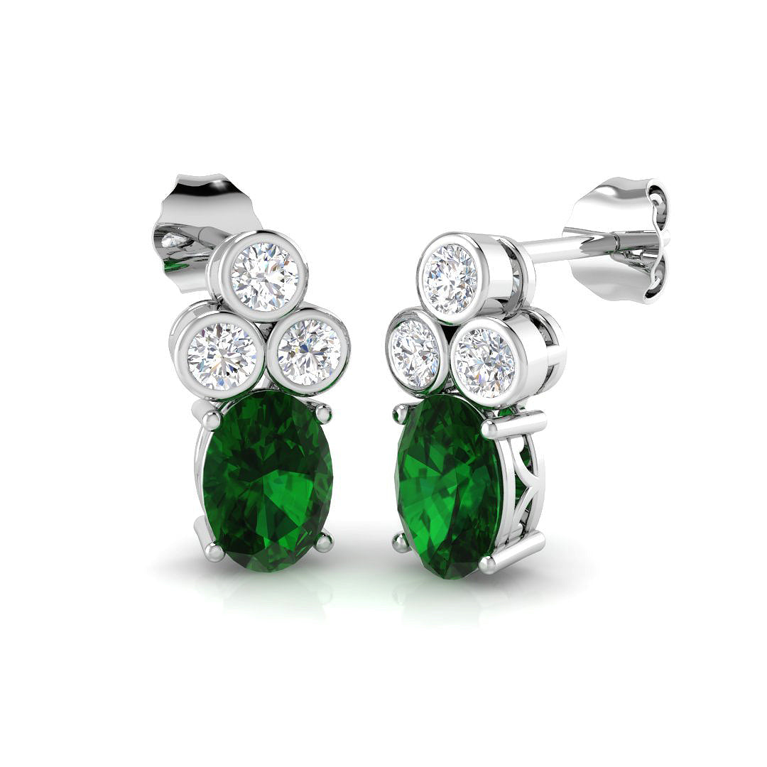 18ct White Gold 2.04ct Emerald Earrings