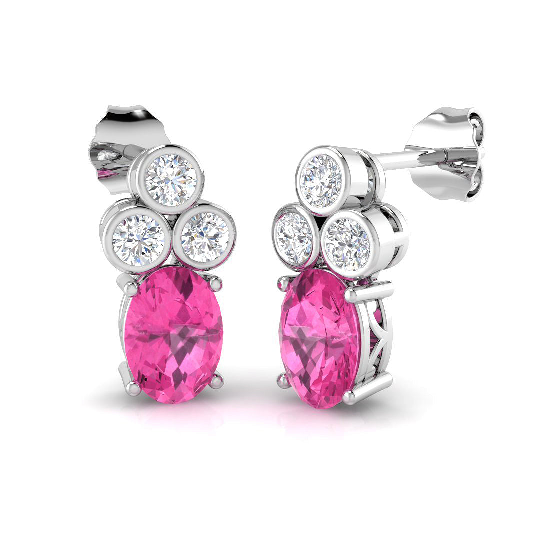18ct White Gold 2.27ct Pink Sapphire Earrings