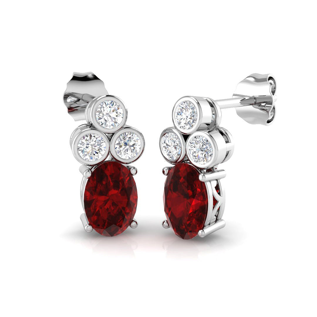 18ct White Gold 2.70ct Ruby Earrings