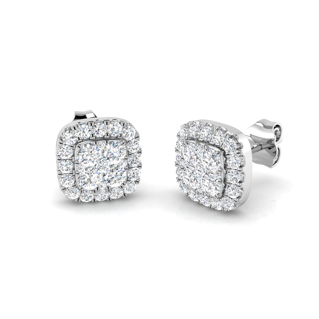 9ct White Gold 0.79ct Laboratory Grown CVD Earrings