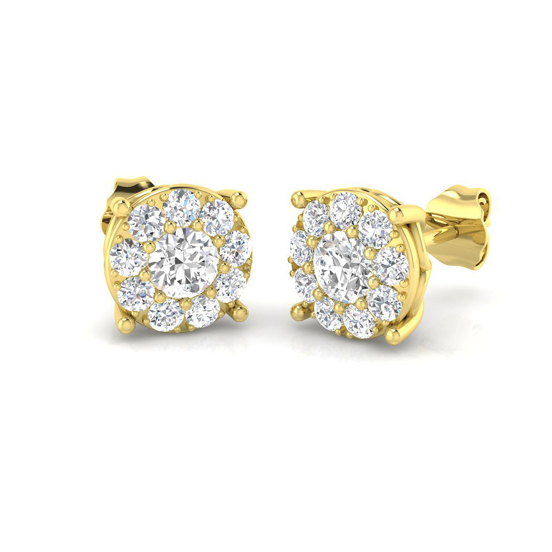 9ct Yellow Gold 1.02ct Laboratory Grown CVD Earrings